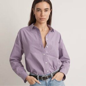 MADEWELL “The Signature Poplin Oversized Shirt” size med in aster bloom